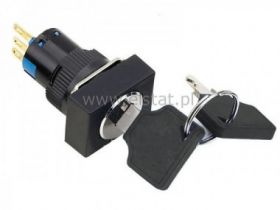 Przełącznik stacyjka - klucz 2 poz. 1 tor; 16mm