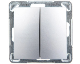 IMPRESJA Przycisk podwójny zwierny srebrny ŁP-17Y/m/18