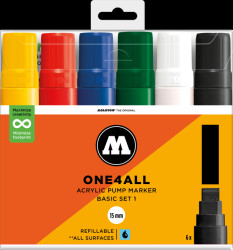 518172 Acrylic markers, 15 mm, 6 colours