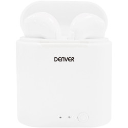 Denver 111191120166 In-ear headphones Bluetooth White Charging case Stereo