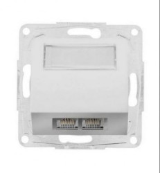 Optima Gniazdo telefoniczne podwójne 2xRJ12 białe 12004802