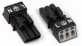 Gniazdo 3-torowe czarne WINSTA MINI 890-203 /50szt./