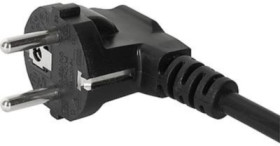 Device connection cable, Europe, plug type E + F, angled on C13 socket, straight, H05VV-F3G0.75 mm², black, 2 m, 6004.0114