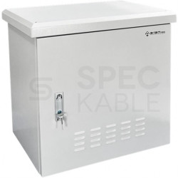 Szafa wisząca RACK 19" 9U 450mm zewnętrzna hermetyczna drzwi pełne z zamkiem szara IP55 ALANTEC