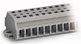 2-wire terminal strip, spring-clamp connection, 0.08-2.5 mm², 5 pole, 24 A, 6 kV, gray, 261-425