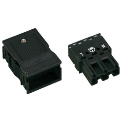WAGO 770-113 3 Pole 10mm Plug with Strain Relief Black