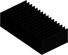 Extruded heatsink, (L x W x H) 100 x 190 x 50 mm, 0.99 to 0.4 K/W, black anodized, 10022706
