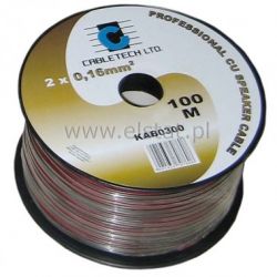 Kabel głośnikowy 2x 1mm Cabletech czarny z pas. R