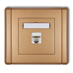 FLEXI Gniazdo komputerowe pojedyncze 1xRJ45, kat. 5e, 8-stykowe złoty metalik 8FGK-1