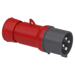 CEE plug, 4 pole, 32 A/380-415 V, red, 6 h, IP44, PKE32M434
