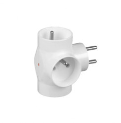 Rozgałeźnik wtyczkowy 3x2P+Z z podświetleniem biały R-31/S