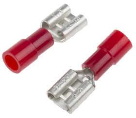 Konektor płaski Żeński 6.35 x 0.8mm 0,5 → 1,5 mm², 22 → 16 AWG długość 21.5mm Izolacja: Izolowane Cyna