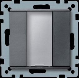 627514 Push-button, 1-gang plus, anthracite, System M