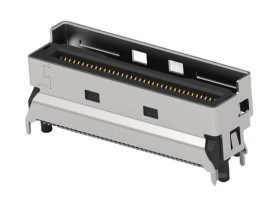 Złącze Mini we/wy, Mini Cool Edge I/O, Męski, żyły: 74, Prosty, Ekranowany