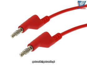 Przewód banan - banan 0,35mm2 długość 100cm czerwony