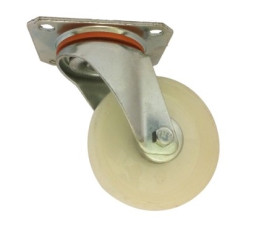 Koło samonastawne średnica kabla 100mm Płyta RS PRO 250kg wysokość całkowita 128mm