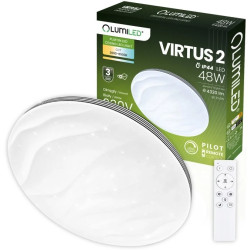 Plafon LED Lampa Sufitowa Natynkowa VIRTUS2 48W IP44 CCT Biały Okrągły 38cm + PILOT LUMILED