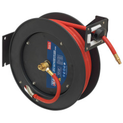 Sealey SA841 Retractable Air Hose Steel Reel 15mtr &#xD8;10mm ID Rubber Hose