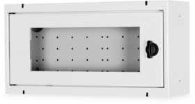 Wall enclosure, with glass door, (H x W x D) 200 x 400 x 100 mm, IP20, sheet steel, light gray, DN-WM-HA-20-SU-GD