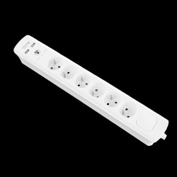 Listwa przeciwprzepięciowa. 6 gniazd 2P+Z (schuko). kabel 3x1.5mm2. długość 3m. z wyłącznikiem podświetlanym... ORAE13163(GS)/3M