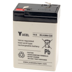 Yuasa Yuvolt Yucel Y4-6 Valve Regulated Lead Acid SLA Battery 6V 4.0Ah
