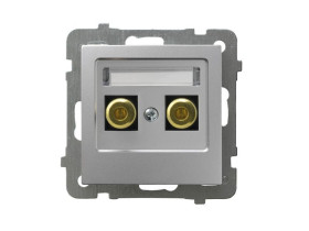 AS Gniazdo głośnikowe pojedyncze (przyłączalność przewodów 6mm2) srebrne GGN-1G/m/18 OSPEL