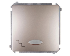 Simon Basic Łącznik schodowy z podświetleniem, szybkozłącza, satynowy BMW6L.01/29