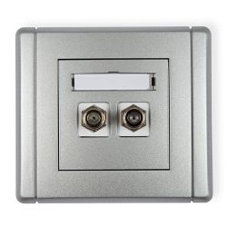 Gniazdo antenowe podwójne typu F (2x SAT, niezależne)