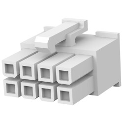 Socket header, 8 pole, pitch 4.2 mm, straight, white, 1586019-8