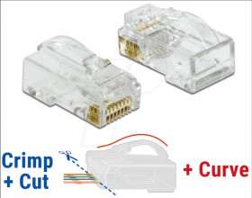 86473 RJ45 Crimp+Cut+Curve plug Cat.6 UTP 20 pieces