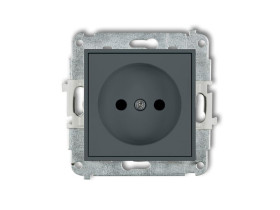 MINI Gniazdo pojedyncze bez uziemienia (przesłony torów prądowych) grafitowy mat 28MGP-1p KARLIK