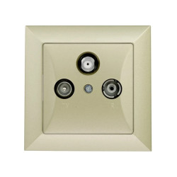 OPAL Gniazdo antenowe RTV/SAT przelotowe metalizowany piaskowy GAPS/P-Op