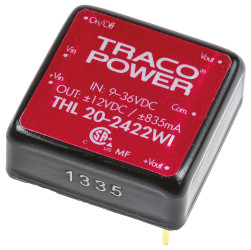 Przetwornica DC-DC, 20W, Uwe 9 → 36 V DC, Uwy ±12V dc, Iwy ±835mA, TRACOPOWER