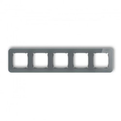 ICON Ramka uniwersalna pięciokrotna zaokrąglona - efekt szkła (ramka: grafitowa spód: czarny) 28-12-IRSZ-5