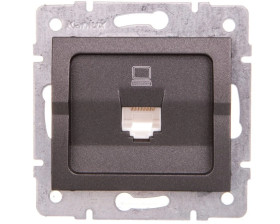 LOGI Gniazdo komputerowe pojedyncze (RJ45Cat 5e Jack) Grafit 25285