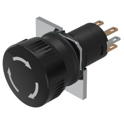 Element wykonawczy przycisku, Siłownik, do uzytku z: Urządzenia przełączające, Czarny, 24.5, Utrzymane