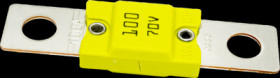 Automotive flat fuse, 100 A, 70 V, yellow, (L x W x H) 68 x 10.5 x 19 mm, MGHV100