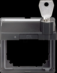 516314 Intermediate ring, hinged cover, label field, lockable, anthraci