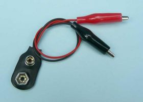 KLIPS BATERII 9V Z KROKODYLKAMI 15cm