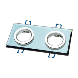 Oczko sufitowe szklane KWADRATOWE 2xGU10 Kolor: CZARNY EKOS926 Milagro