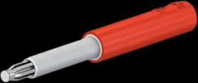 Test plug adapter, 2.3 mm plug to 4 mm socket, red, 24.0100-22