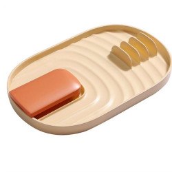 Podstawka na łyżkę i pokrywkę - blady róż - ociekacz kuchenny pod łyżkę