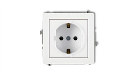 Deco Gniazdo Pojedyncze Z/U Schuko Biały Dgp-1Sp