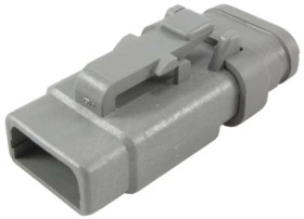 Socket, 3 pole, straight, 1 row, gray, DTM06-3S-E007