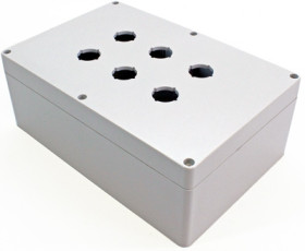 PC push button enclosure, (L x W x H) 241 x 160 x 89 mm, light gray (RAL 7035), IP66, 1554MPB6A