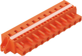 Socket header, 11 pole, pitch 7.62 mm, angled, orange, 231-711/027-000