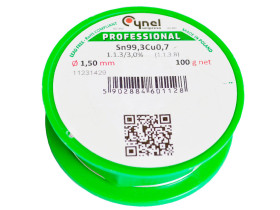 Cyna z topnikiem 1,50mm 100g S-Sn99Ag0,3Cu0,7 PB FREE