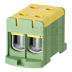 Złączka szynowa 2-torowa Al/Cu 35-150mm2 na TH35 żółto-zielony FJ-E150/2/D HEDO