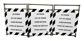 Bariera ochronna Bariera składana Czarny/biały