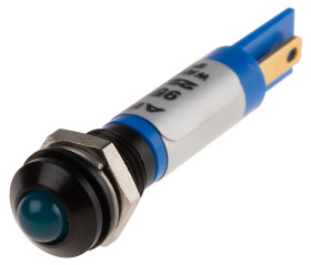 Lampka kontrolna do montażu panelowego 220V ac, niebieska 8mm LED RS PRO